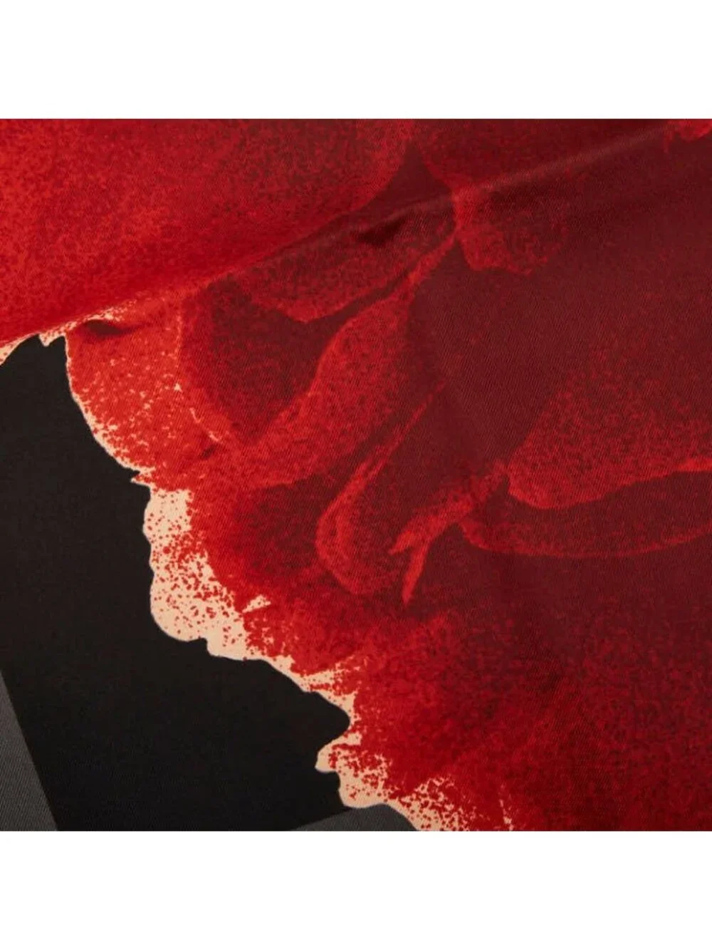 Loewe Peony Print Scarf Gray Red Silk
